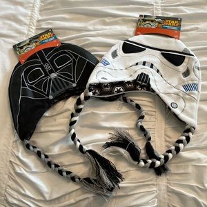Boys NWT Set of 2 STAR ⭐️ WARS Hats Darth Vader and Storm Trooper BRAND NEW